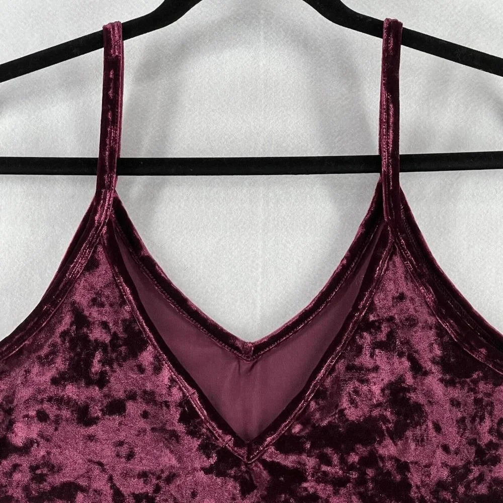 Victoria's Secret Pink Cami Tank Top Womens Size L Sleepwear Sleeveless Burgundy - Picture 4 of 10